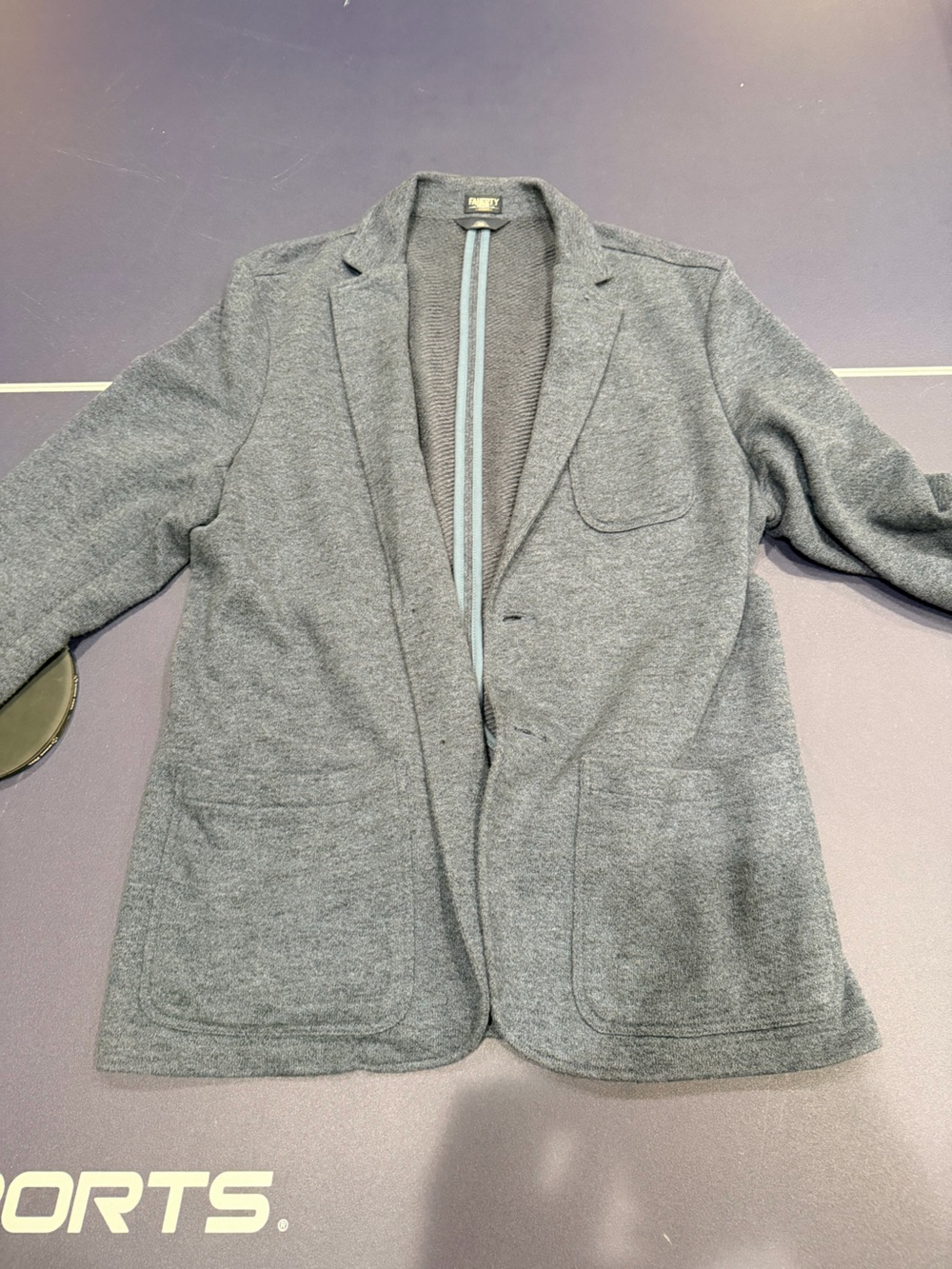 Faherty Navy Inlet Knit Blazer